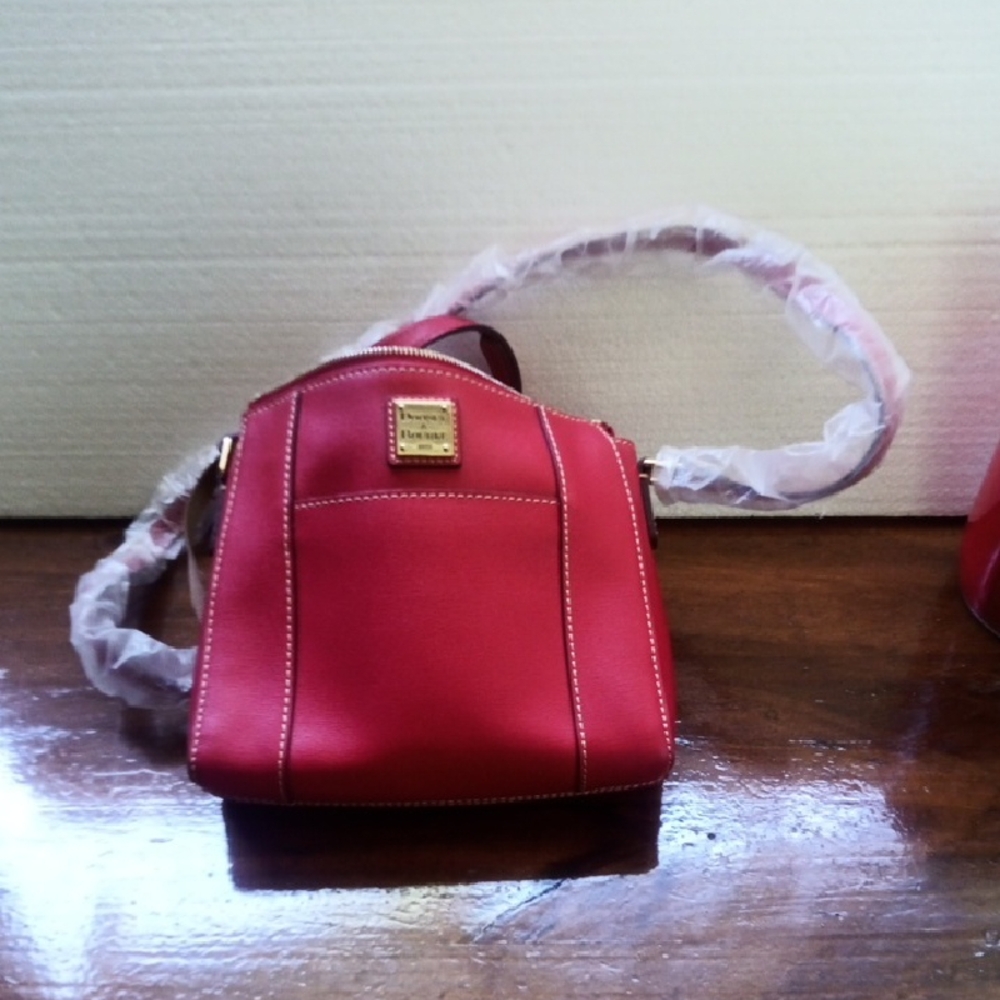 NEW Dooney And Bourke Red Leather Crossbody Bag